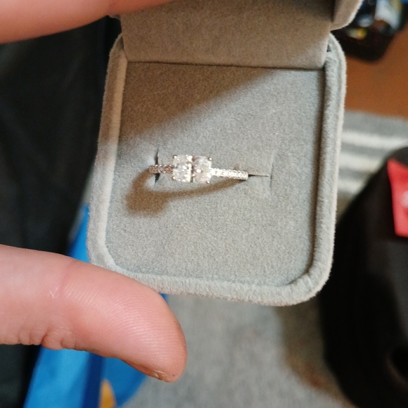 Engagement ring, emrald cut 1.5/ct moissenite in 925 sterling silver. So pretty